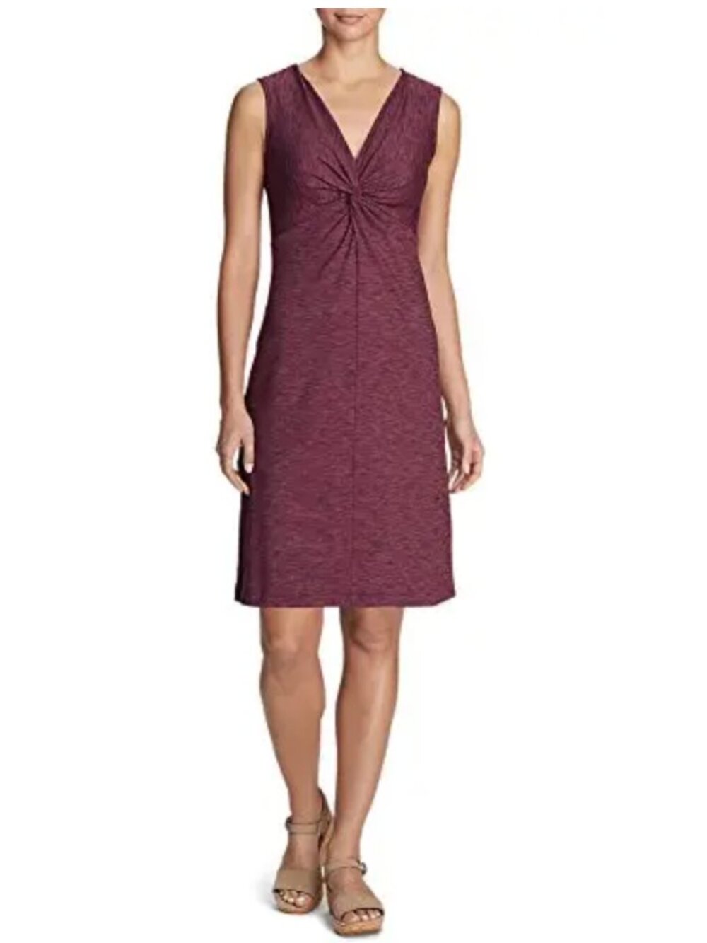Eddie Bauer Aster Tie The Knot Dress Burgundy Space Dye Women's Size L